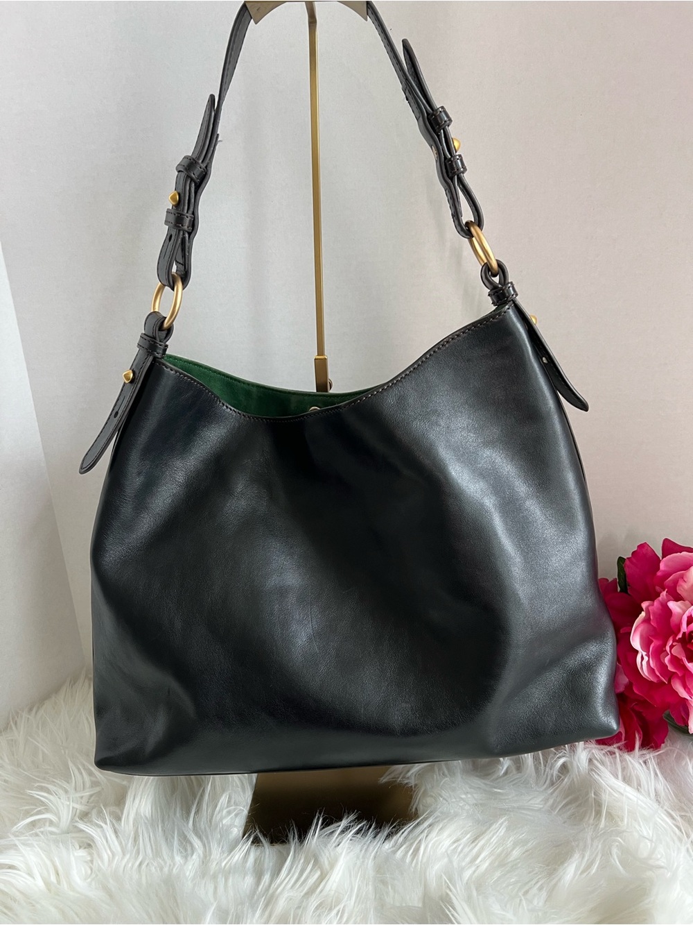 Dooney & Bourke Florentine Black Leather Copper Shoulder Bag - Picture 3 of 14